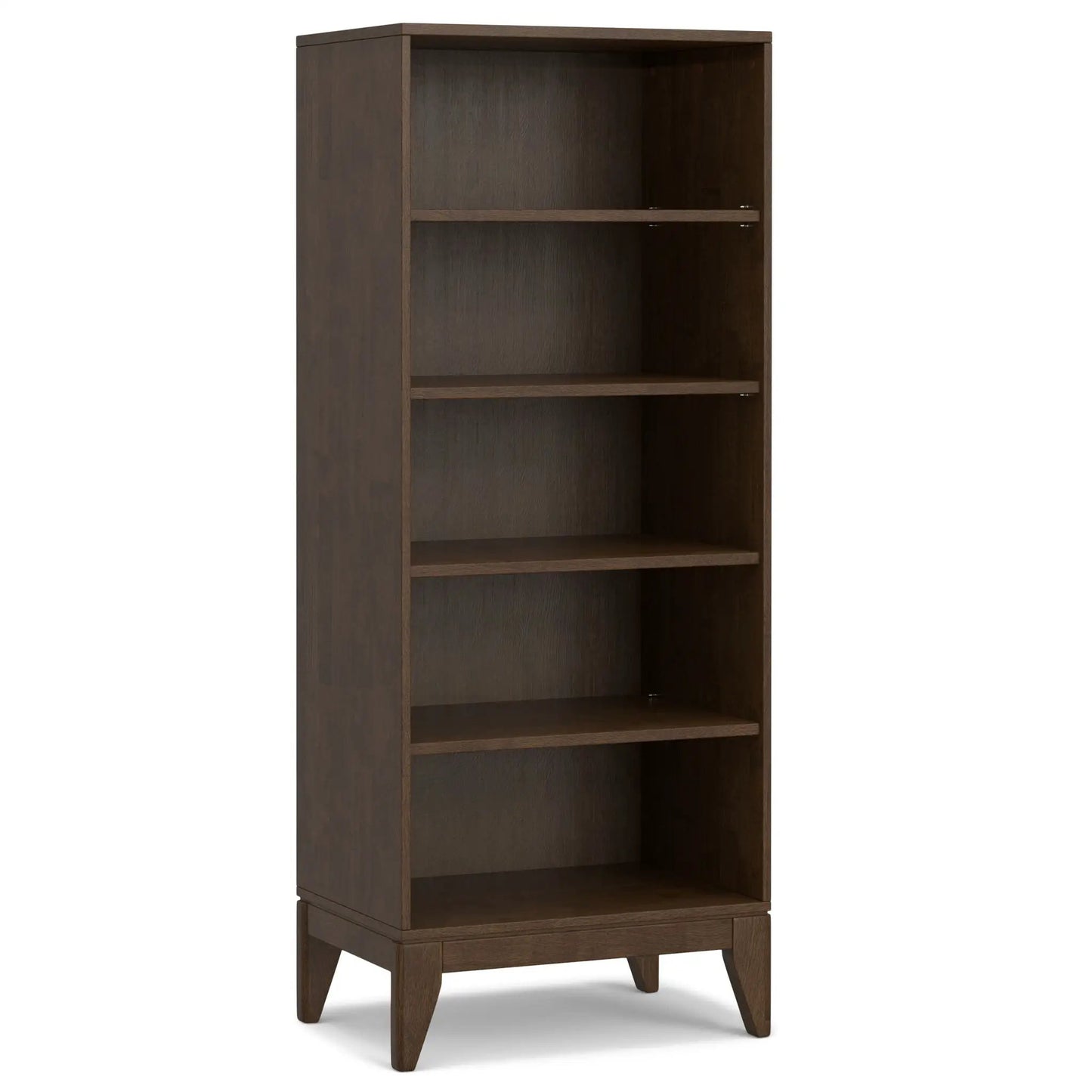 Harper Handcrafted Bookcase With Storage, dark wood finish, open shelves, bottom drawer on Tampa Home & Garden Store