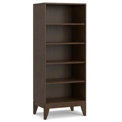 Harper Handcrafted Bookcase With Storage, dark wood finish, open shelves, bottom drawer on Tampa Home & Garden Store