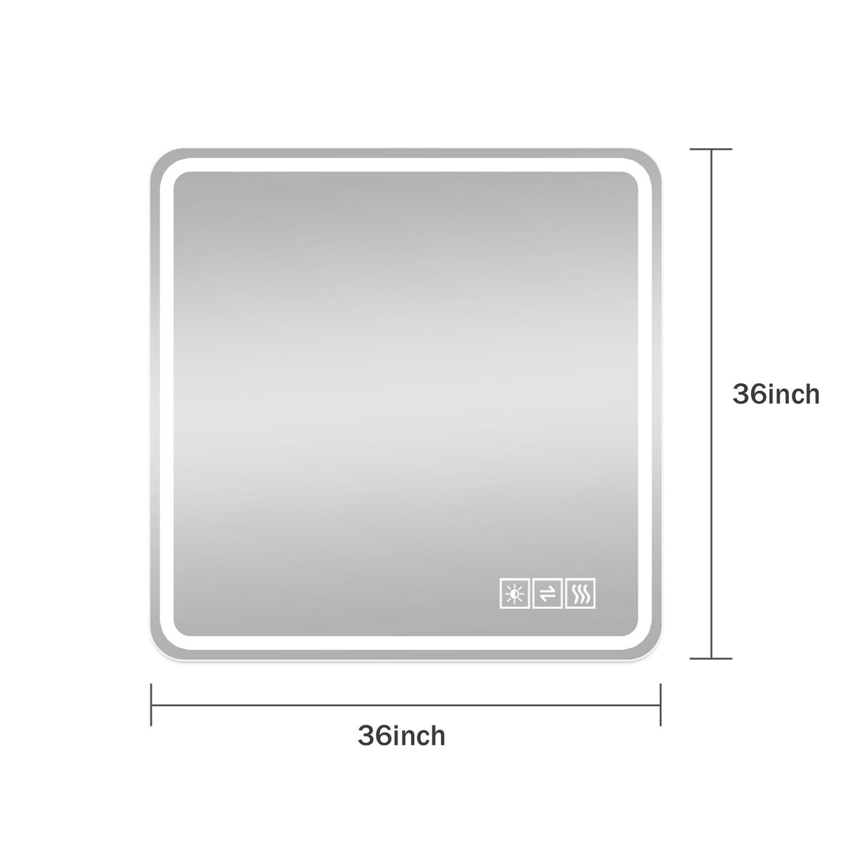 LED bathroom mirror with anti-fog lighting in pearl silver by HouseOfZazla 36in on Tampa Home & Garden Store