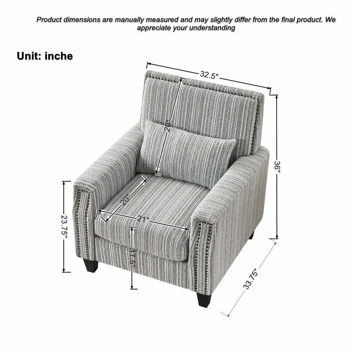 Comfy Upholstered Armchair And Wooden Frame