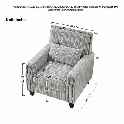 Comfy Upholstered Armchair And Wooden Frame