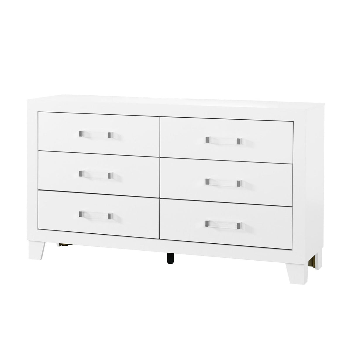 White dresser with acrylic hardware 6-drawer unit by HouseOfZazla on Tampa Home & Garden Store
