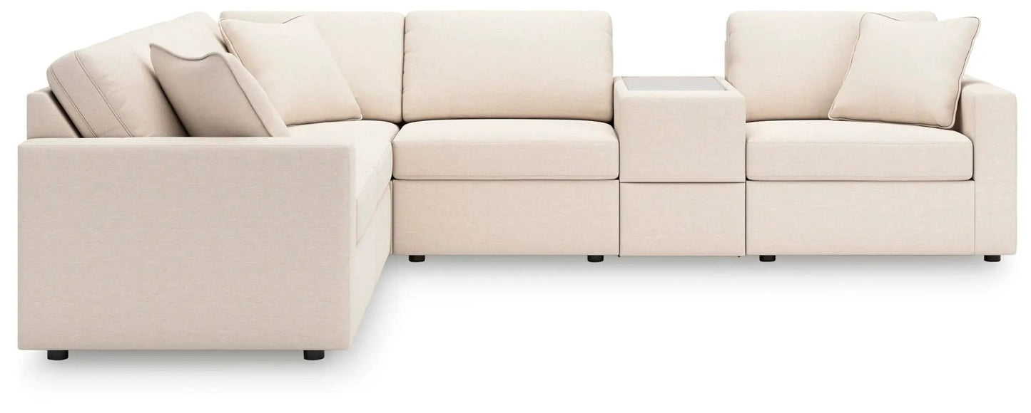 Modmax Oyster sectional with center storage cube console and cushions on Tampa Home & Garden Store on Tampa Home & Garden Store