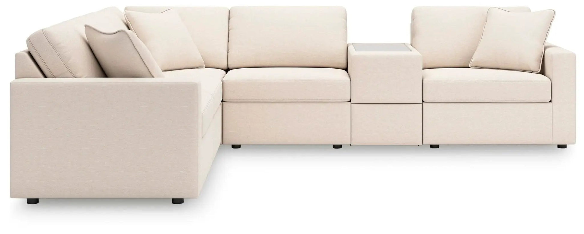 Modmax Oyster sectional with center storage cube console and cushions on Tampa Home & Garden Store on Tampa Home & Garden Store