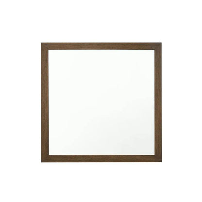 Miquell Versatile Orientation Mirror, square wooden frame in brown finish Unique Piece Furniture on Tampa Home & Garden Store