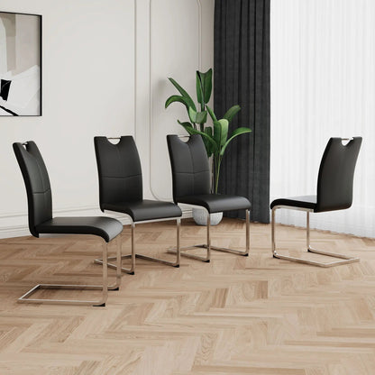 Dining Chairs with Padded Seat and Metal Legs