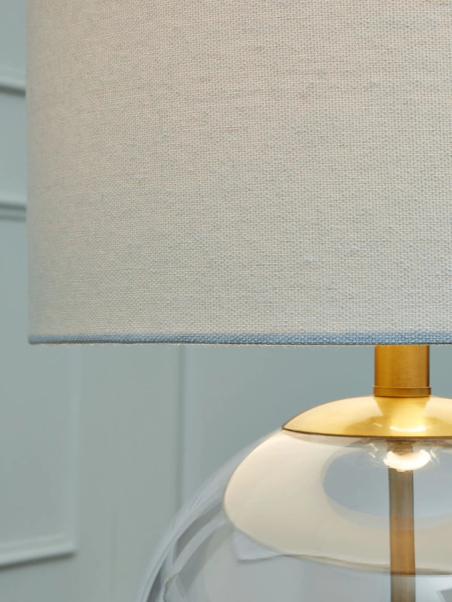 Samder Glass Table Lamp With White Finish