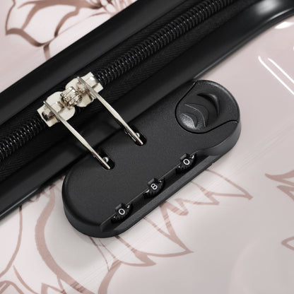 GigaTech 5-Piece PC+ABS hardside luggage set close-up of black zipper and built-in lock on Tampa Home & Garden Store