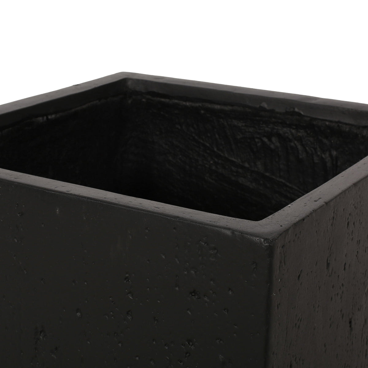 Modern Outdoor Planter black rough-textured finish close-up on Tampa Home & Garden Store
