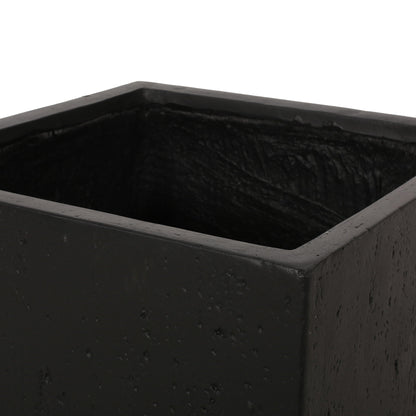 Modern Outdoor Planter black rough-textured finish close-up on Tampa Home & Garden Store