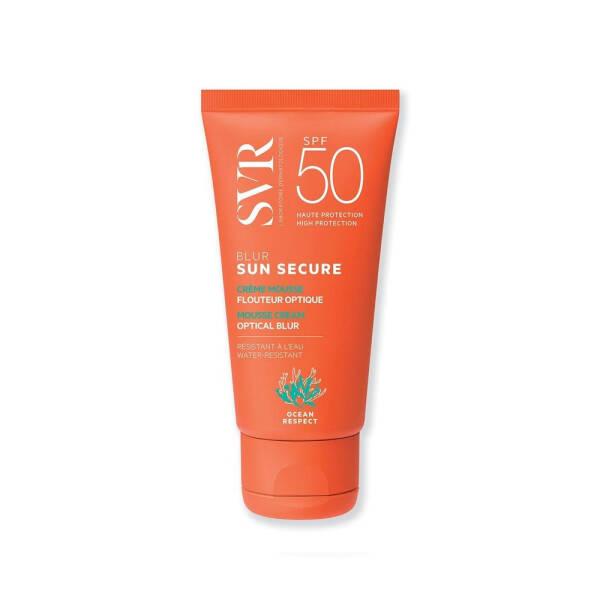 SVR Blur Sun Secure Sunscreen SPF50+ 50ml orange tube non-comedogenic on Tampa Home & Garden Store