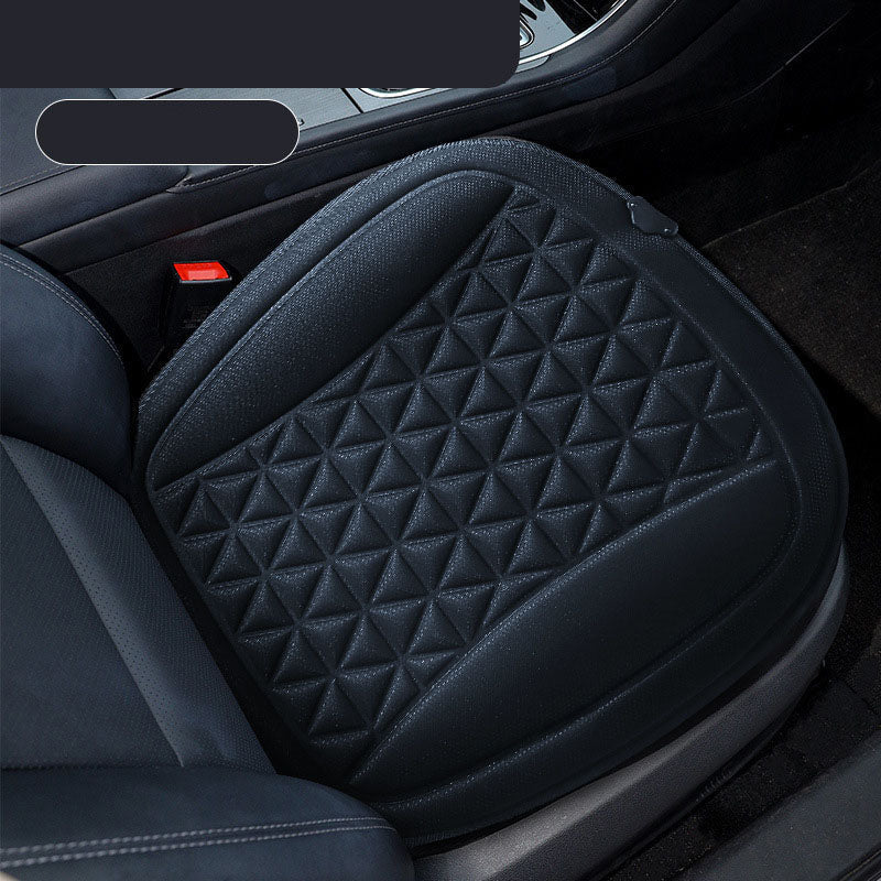 Car heated seat cushion with black quilted plush cover for single seat 12V/24V warm on Tampa Home & Garden Store