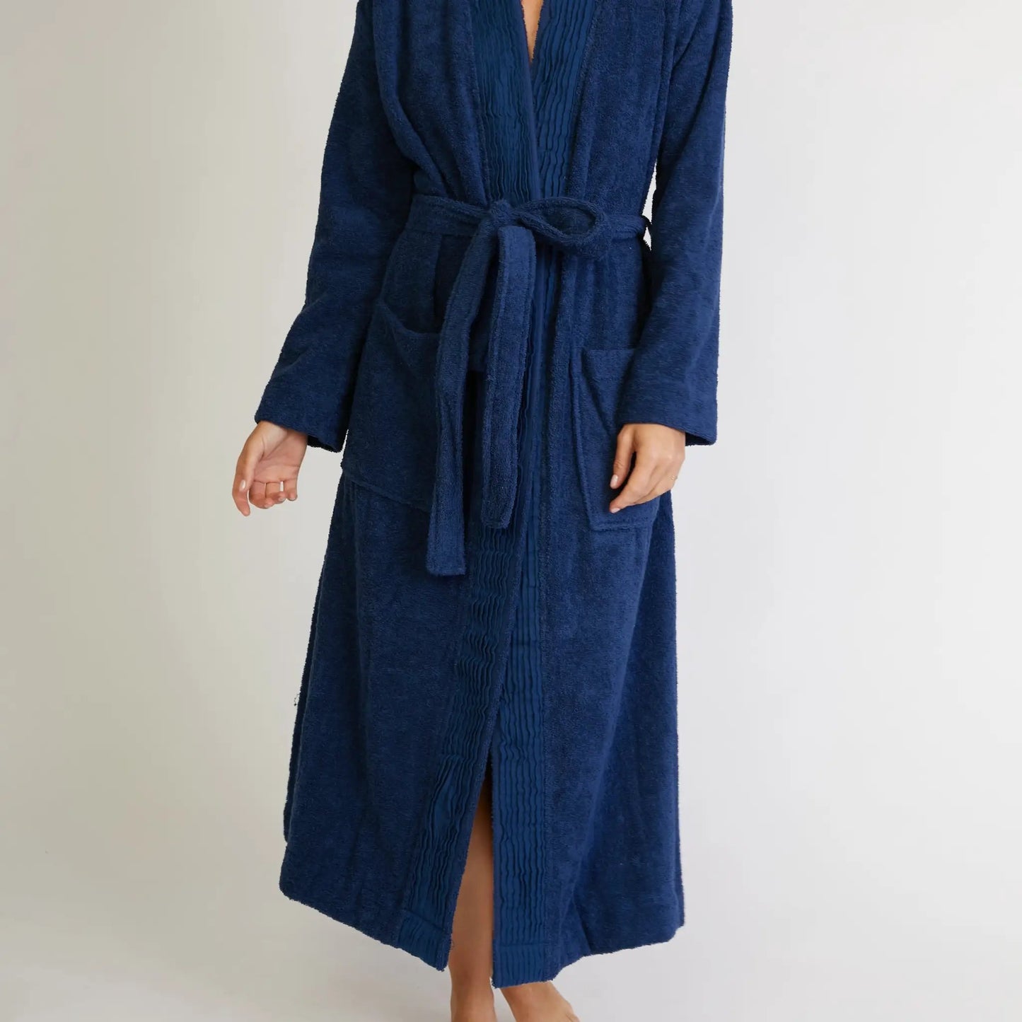 Turkish Cotton Pleated Bathrobe in Terry Cloth