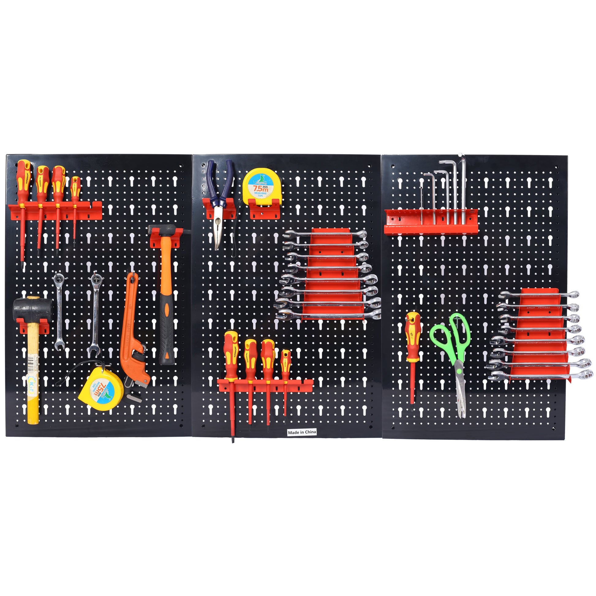 4-foot black metal garage nail board tool rack with 3 nail-board wall-mounted holders on Tampa Home & Garden Store