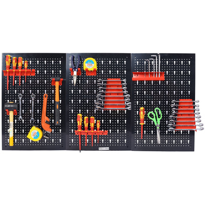 4-foot black metal garage nail board tool rack with 3 nail-board wall-mounted holders on Tampa Home & Garden Store