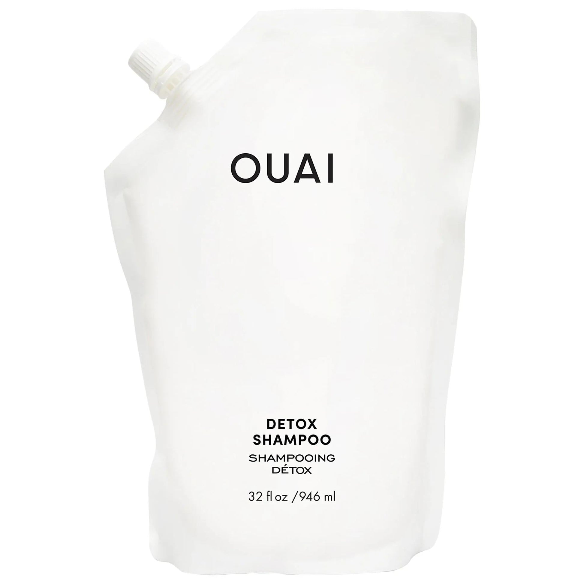 Detox Shampoo pouch by Beauty Care Bag, white stand-up pouch with spout cap on Tampa Home & Garden Store