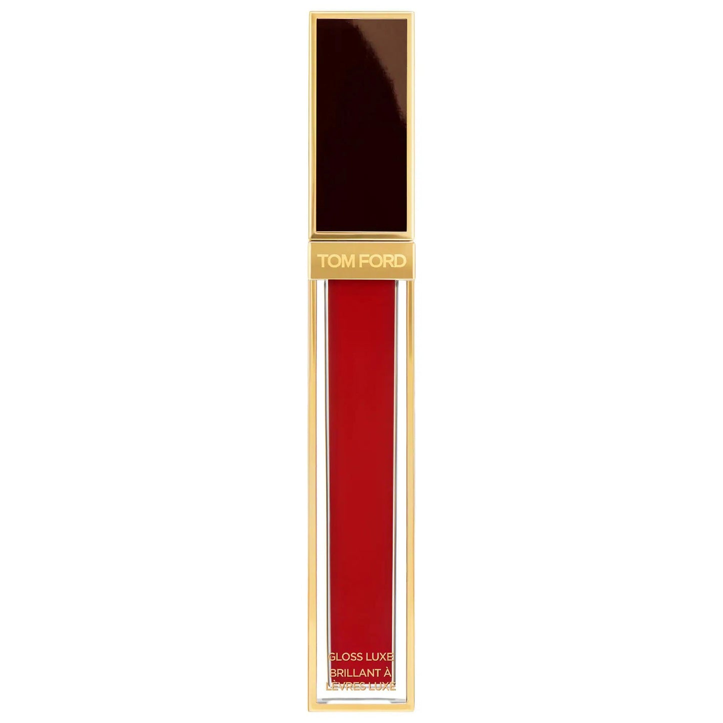 Gloss Luxe Lip Gloss in red with a gold-tone rectangular cap featuring Tom Ford branding on Tampa Home & Garden Store