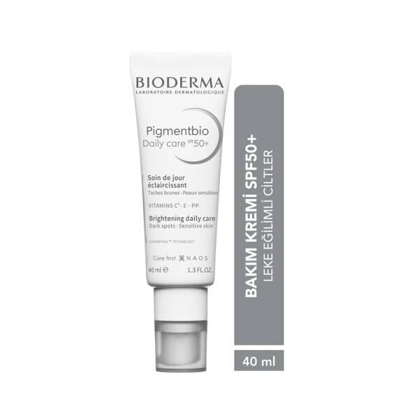 Bioderma Pigmentbio Daily Care SPF50+ face cream white tube with grey SPF label, 40 ml on Tampa Home & Garden Store