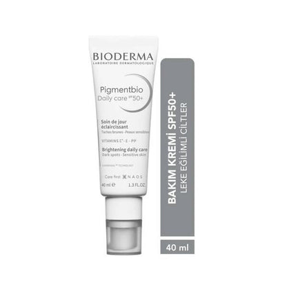 Bioderma Pigmentbio Daily Care SPF50+ face cream white tube with grey SPF label, 40 ml on Tampa Home & Garden Store