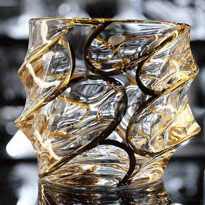 the Gold Line Storm Japanese Crystal Whisky Glass