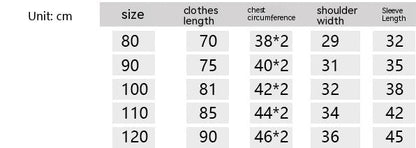 Stevvex baby snowsuit size chart cm 80-120 with length chest shoulder sleeve on Tampa Home & Garden Store