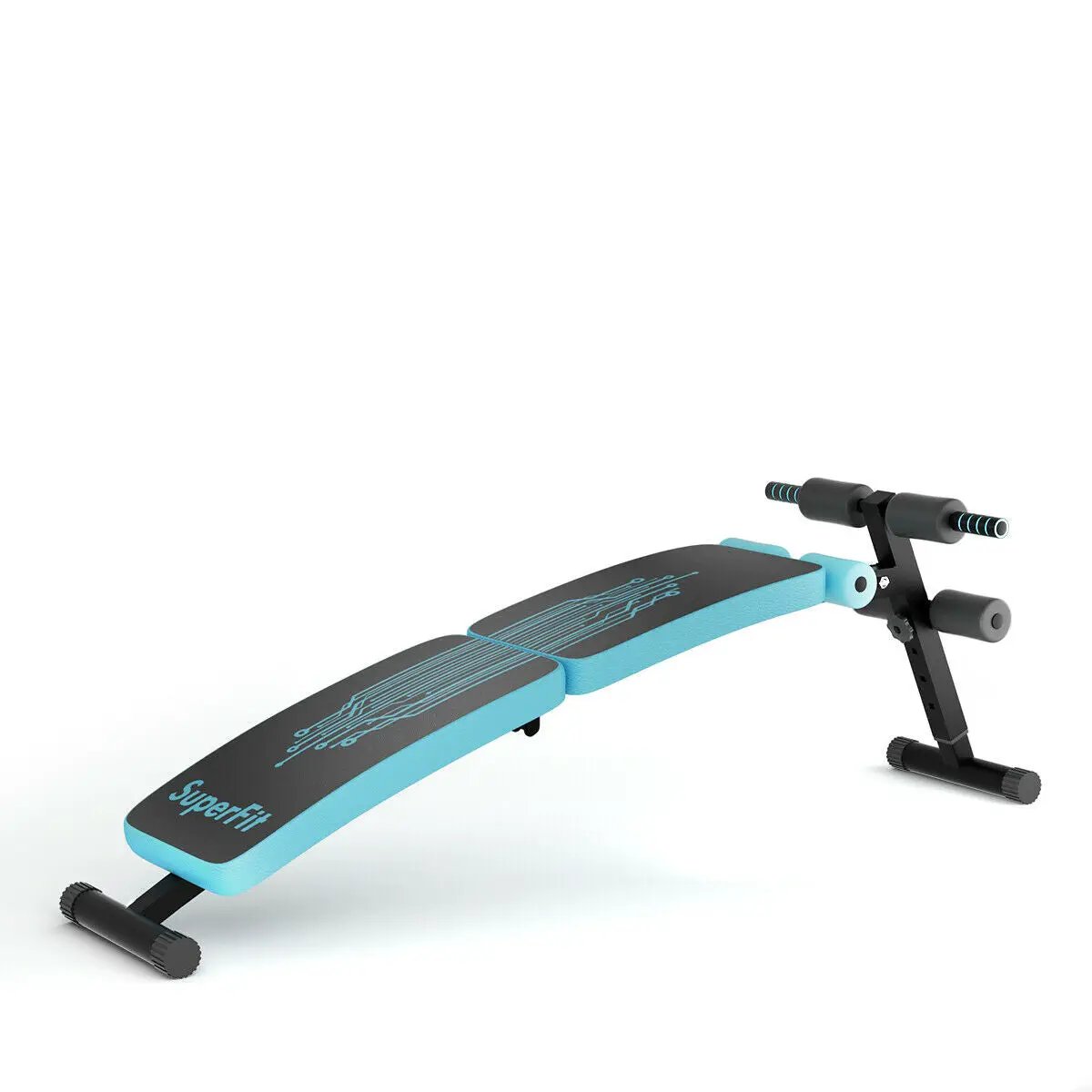 Abdominal twister trainer with adjustable-height exercise bench in blue and black, SuperFit on Tampa Home & Garden Store