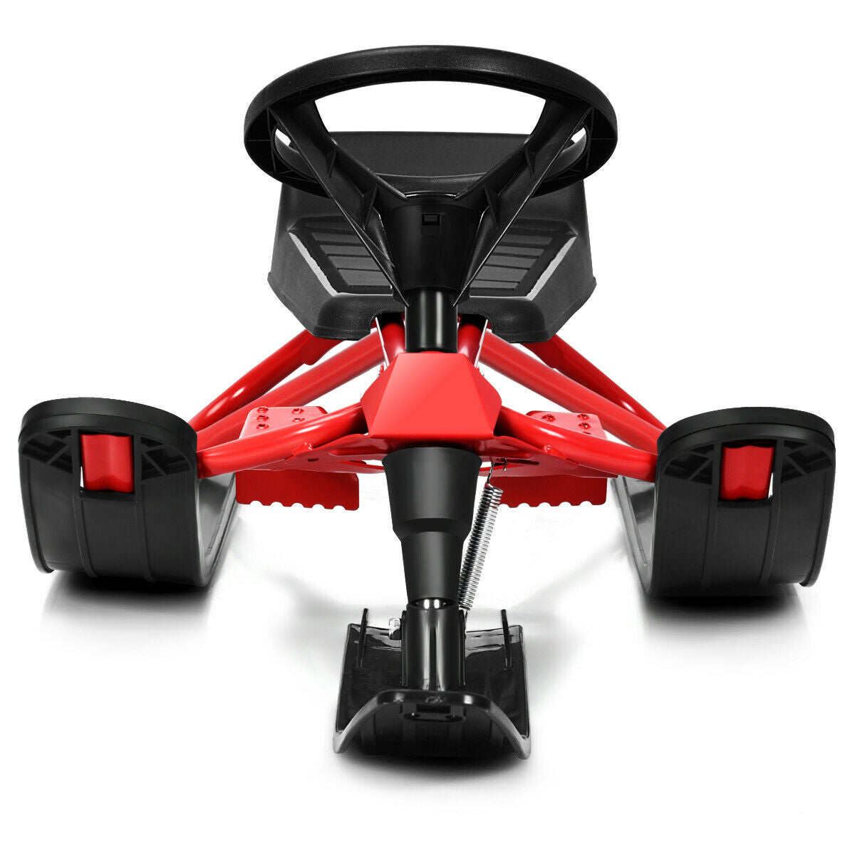 DirectDeals Kids Snow Sled with Steering Wheel, red snow racer with double brakes on Tampa Home & Garden Store