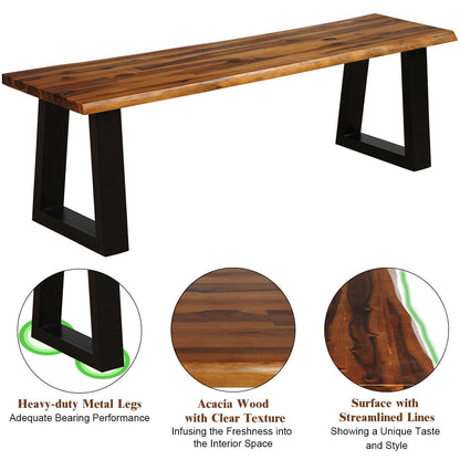 Banco de patio/comedor de madera maciza de acacia