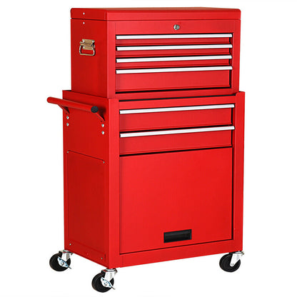 Rolling Cabinet Storage Chest Box Garage Toolbox-Black