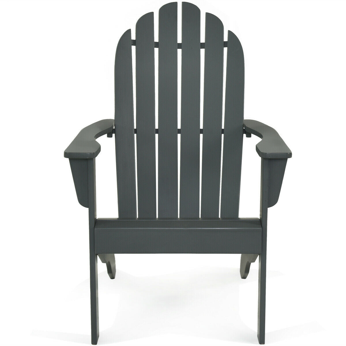 Sillón Adirondack de exterior de madera de acacia con diseño ergonómico - Gris
