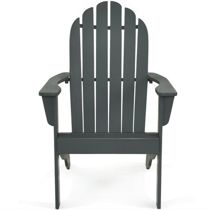 Sillón Adirondack de exterior de madera de acacia con diseño ergonómico - Gris