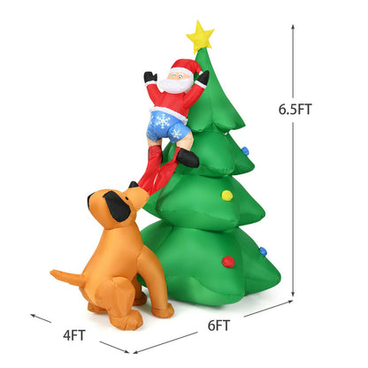 6.5 ft outdoor inflatable Christmas tree Santa decor with LED lights DirectDeals on Tampa Home & Garden Store