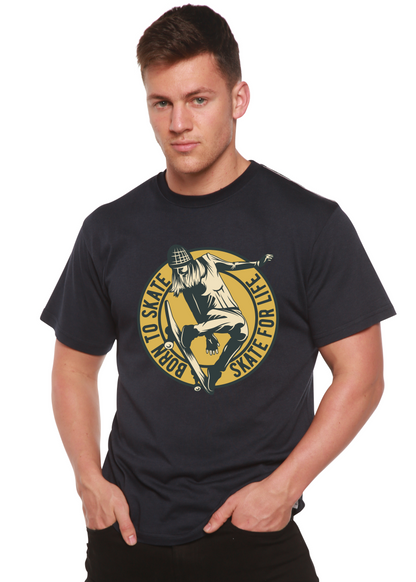 Skate For Life men's bamboo graphic tee navy with skateboard logo Spun Bamboo Tampa on Tampa Home & Garden Store