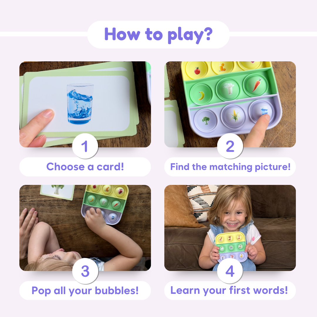Popplers Farm & Food educational toy by The Fidget Games with colorful bubble-pop tray and cards on Tampa Home & Garden Store