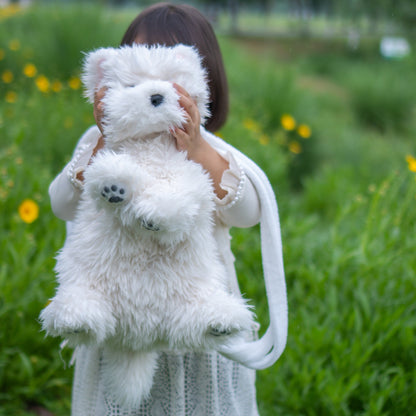Sac à dos Westie – Sac en peluche pour filles et amantes des chiots