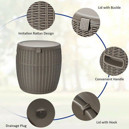 GemGear 9.5 Gal 4-in-1 patio rattan cooler table with imitation wicker weave on Tampa Home & Garden Store