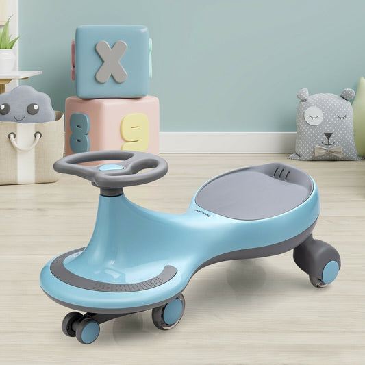 Wiggle Car Ride-on Toy with Flashing Wheels-Blue - Tampa Home & Garden Store