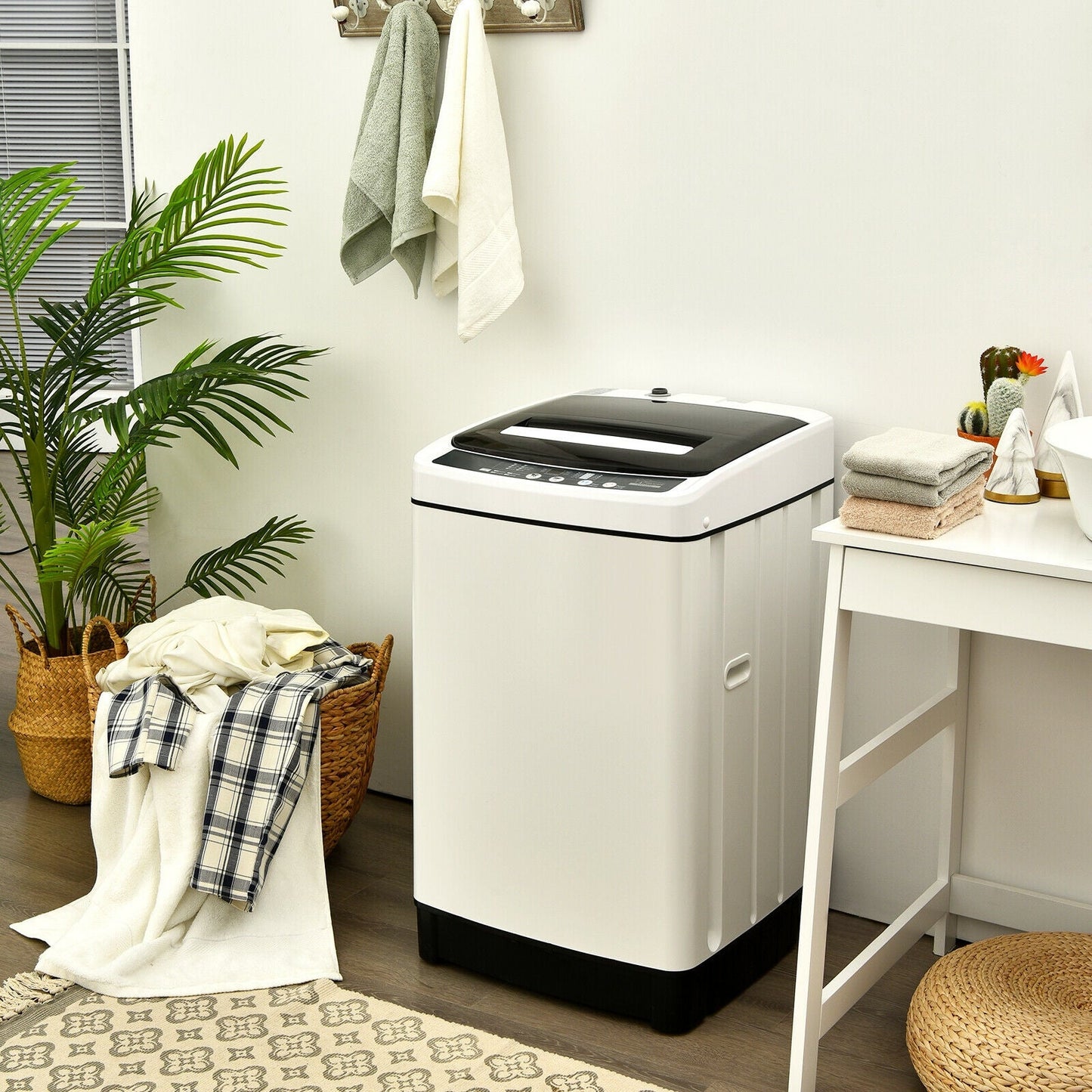 Lavadora completamente automática 1.5 pies cúbicos 11 libras - Blanca