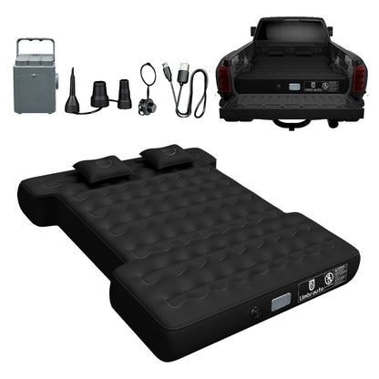 Umbrauto 5.5-6.5ft truck bed air mattress kit with built-in pump and accessories in black on Tampa Home & Garden Store