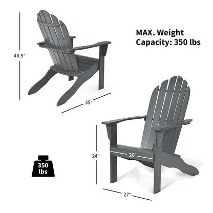 Sillón Adirondack de exterior de madera de acacia con diseño ergonómico - Gris