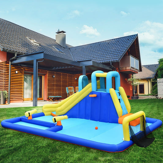 6-in-1 Inflatable Water Slide Jumping House without Blower - Tampa Home & Garden Store