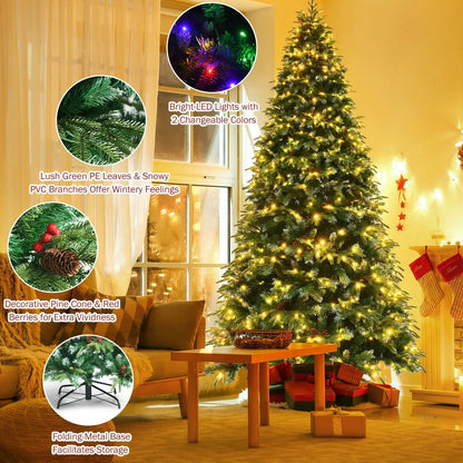 Pre Lit Snowy Christmas Hinged Tree with Lights