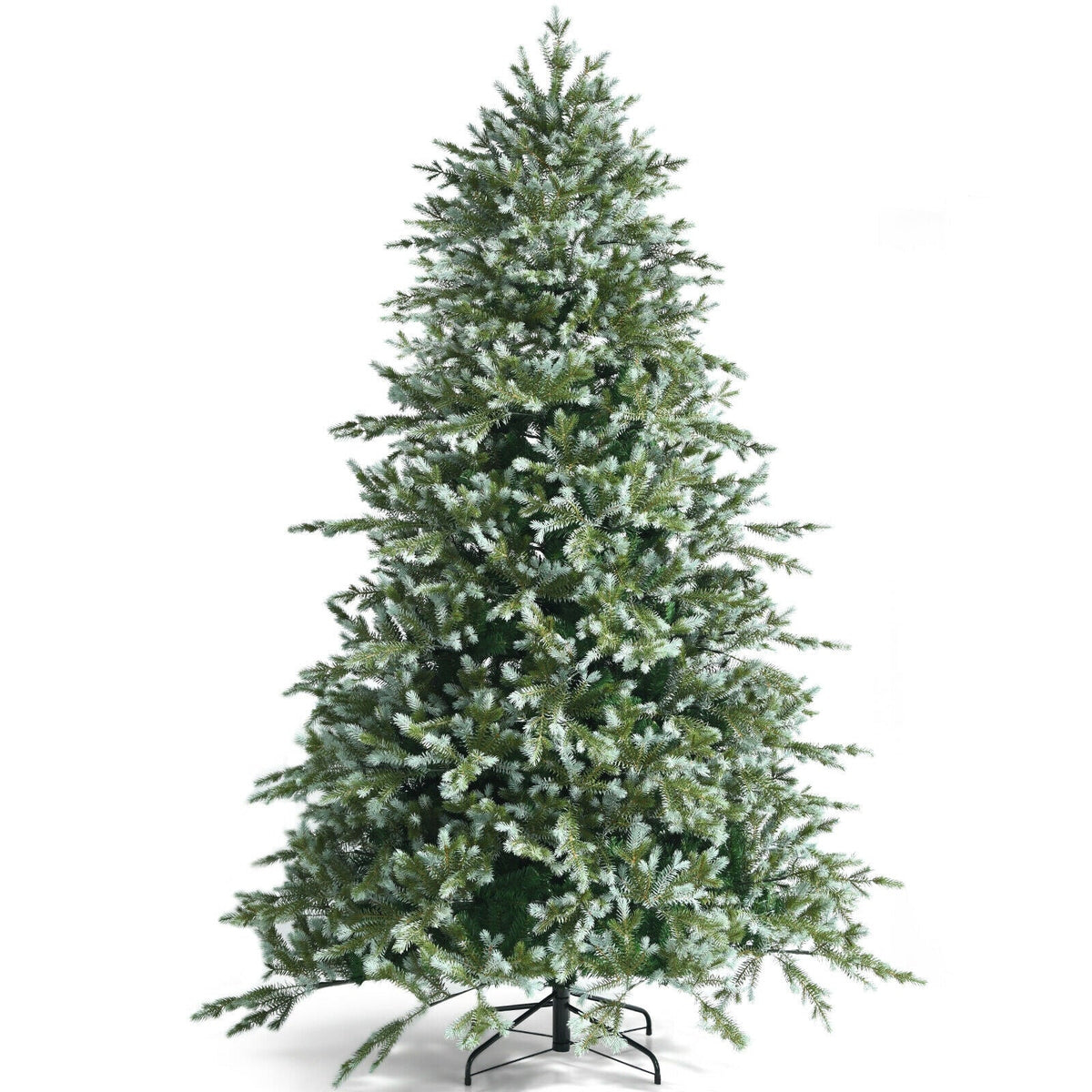 8ft hinged artificial spruce tree with PE and PVC tips on metal stand DirectDeals on Tampa Home & Garden Store