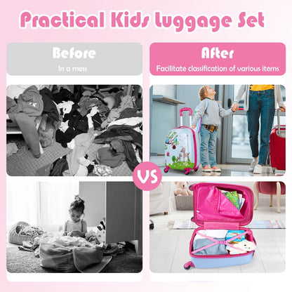GemGear 2-piece ABS kids luggage set pink suitcase and backpack with forest print for kids on Tampa Home & Garden Store