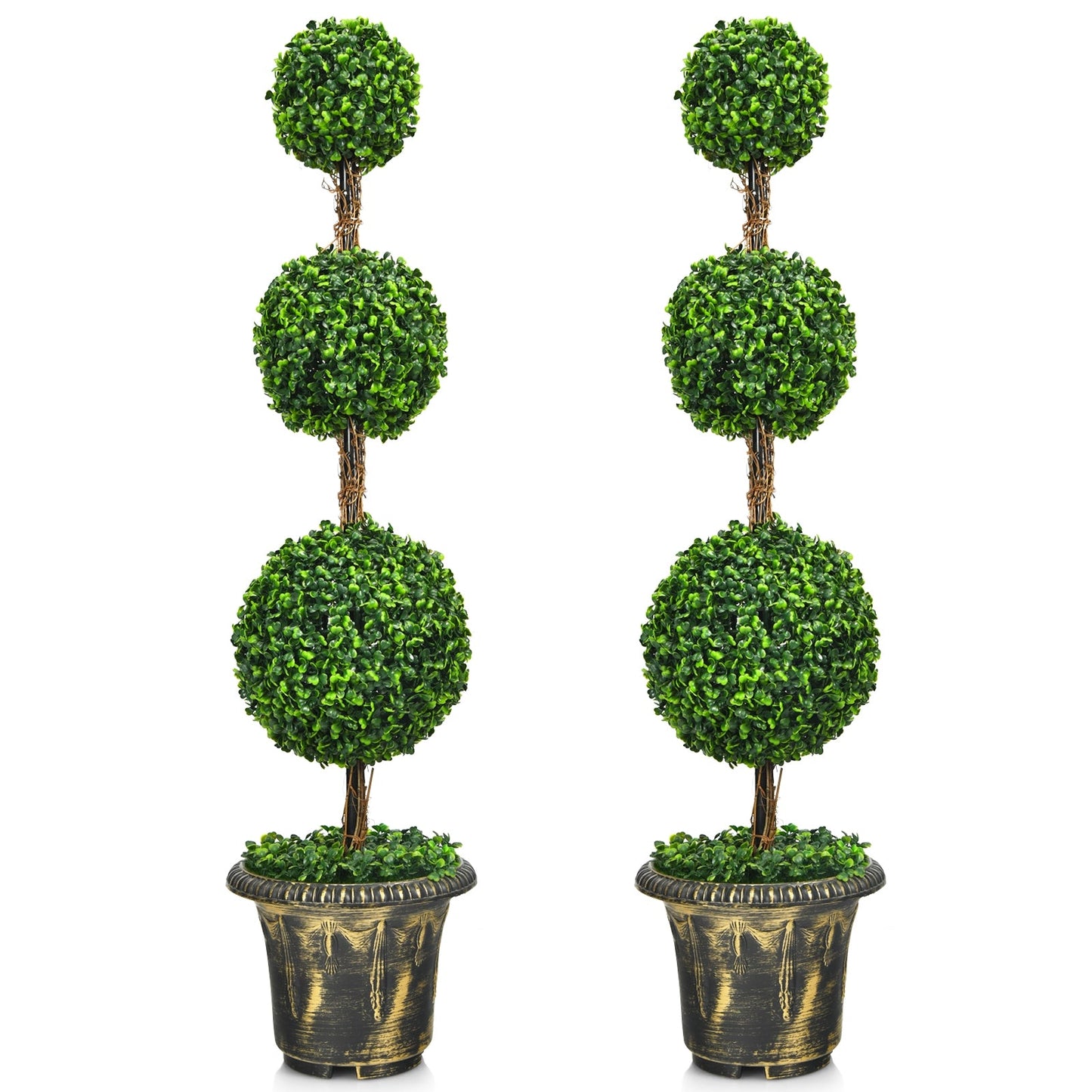Planta artificial de topiario de tres bolas de 4 pies