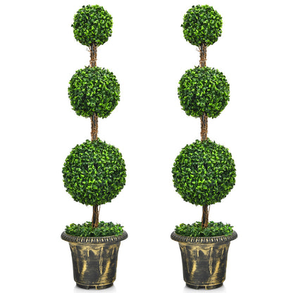 Planta artificial de topiario de tres bolas de 4 pies