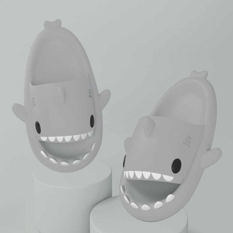 Stevvex shark-shaped sandals for men and women, light gray open-toe beach slides, 2 pairs on Tampa Home & Garden Store