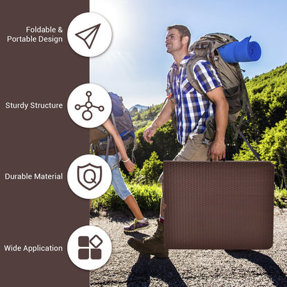 Mesa Plegable Portátil de Ratán de 6 Pies con Asa de Transporte