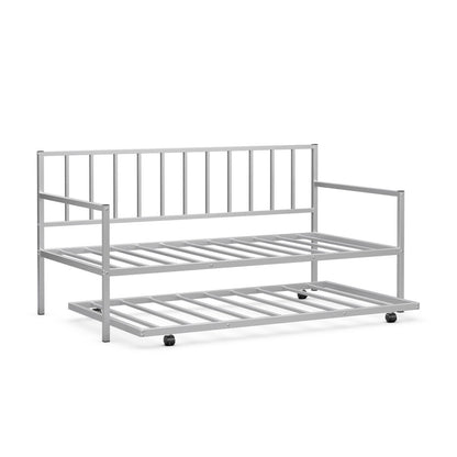 Juego de estructura de diván y nido de tamaño doble, estructura de cama nido - Negro