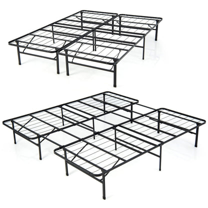 Base de cama plegable de plataforma de acero, tamaño Queen/King, para niños y adultos - Tamaño King